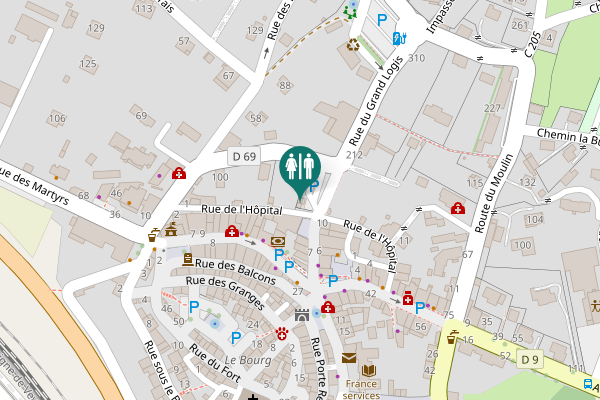 Map showing location of Rue de l'Hôpital 8 Toilet