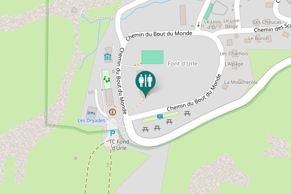Map showing location of Chemin du Bout du Monde Toilet