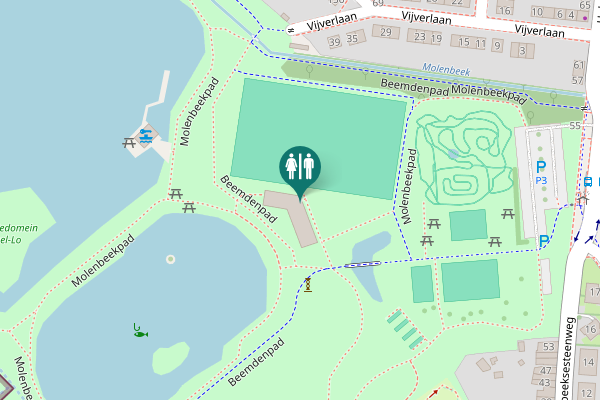 Map showing location of Beemdenpad Toilet