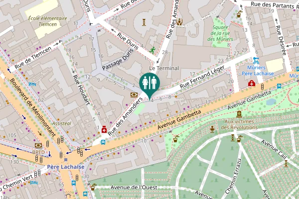 Map showing location of Rue Fernand Léger 4 Toilet