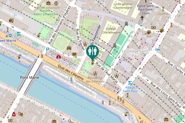 Map showing location of Rue de l'Avé Maria 17 Toilet