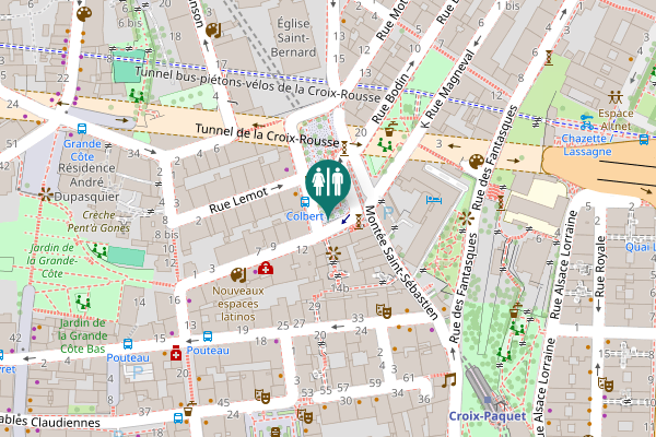 Map showing location of Sanitaire Public de la Place Colbert