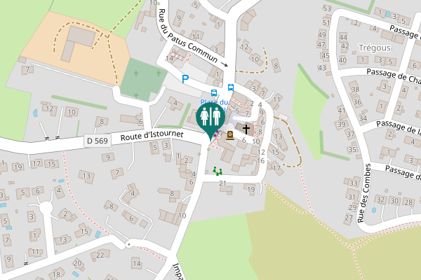 Map showing location of La Caminade Toilet