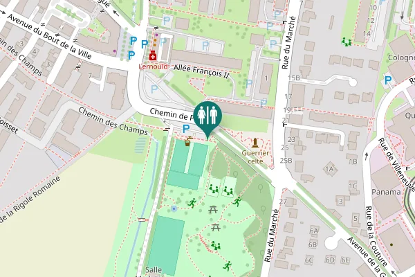 Map showing location of Chemin de Paray Toilet