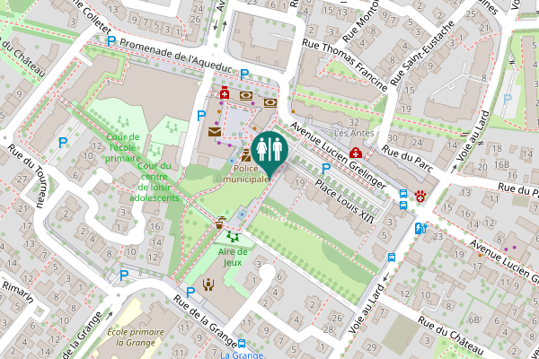 Map showing location of Place Louis XIII 21 Toilet