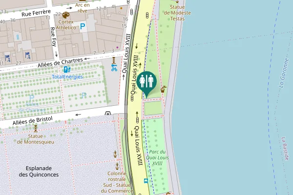 Map showing location of Quai Louis XVIII Toilet