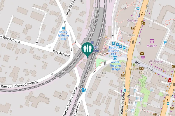 Map showing location of Rue des Blagis Toilet