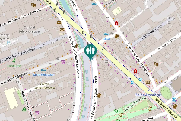 Map showing location of Allée Pauline Léon Toilet