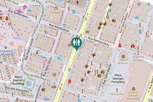 Map showing location of Boulevard de Sébastopol 36 Toilet