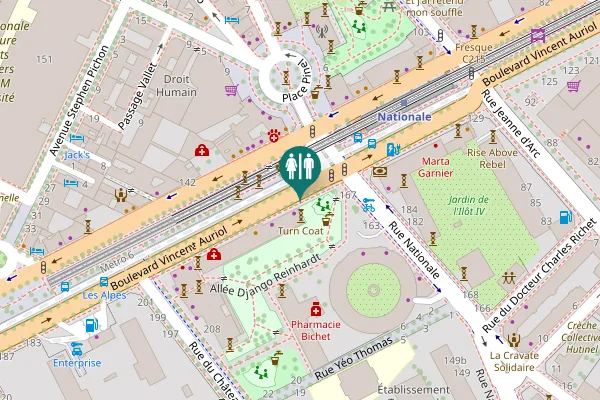Map showing location of Boulevard Vincent Auriol 153 Toilet