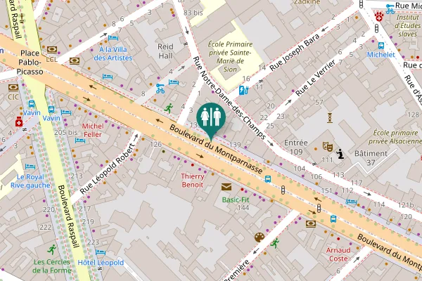 Map showing location of Boulevard du Montparnasse 135b Toilet