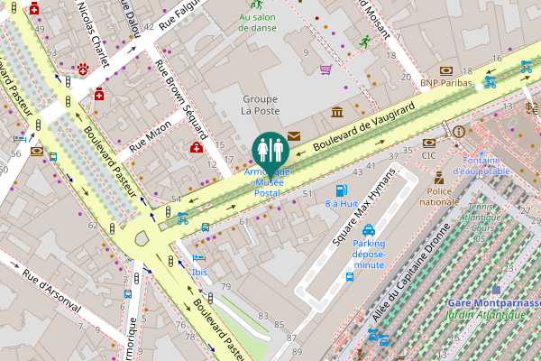Map showing location of Boulevard de Vaugirard 57 Toilet