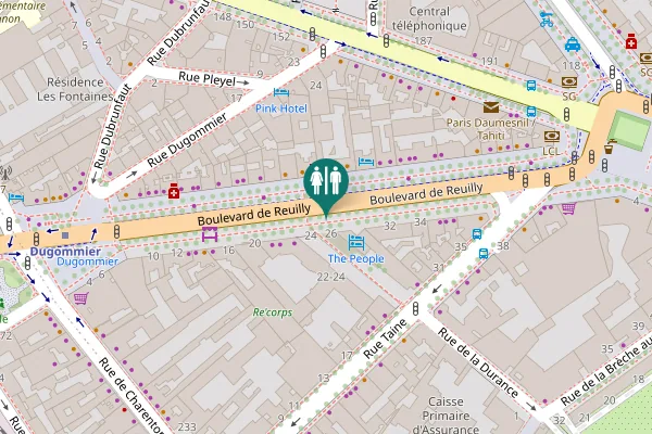Map showing location of Boulevard de Reuilly 26 Toilet