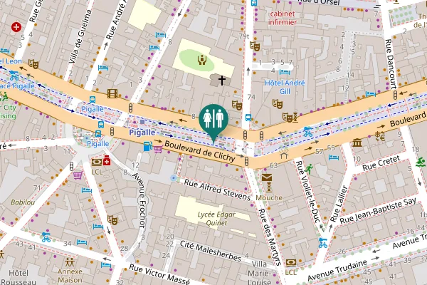 Map showing location of Promenade Coccinelle Toilet