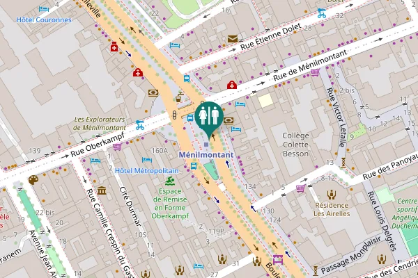 Map showing location of Place Jean Ferrat Toilet