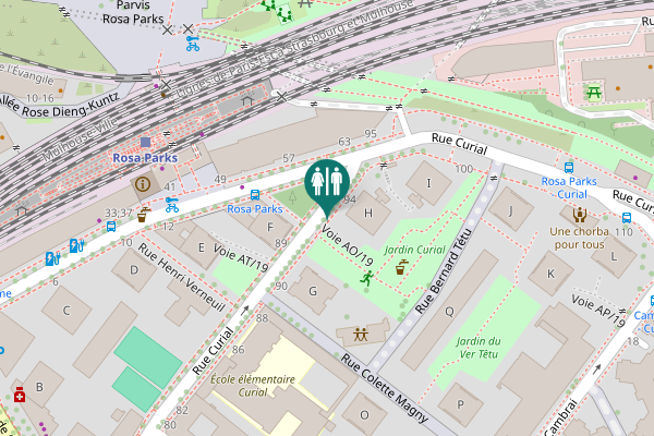 Map showing location of Rue Curial 94 Toilet