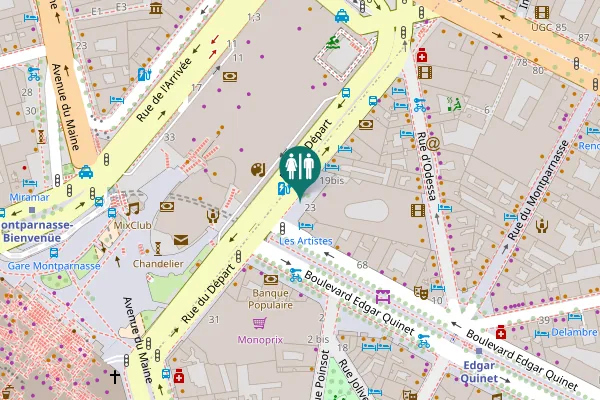 Map showing location of Rue du Départ 25 Toilet