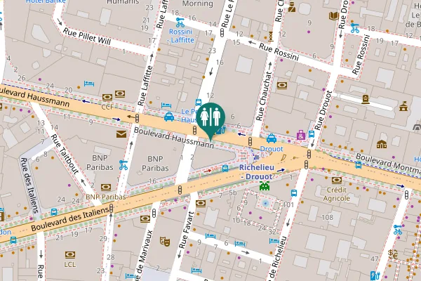 Map showing location of JCDecaux toilet