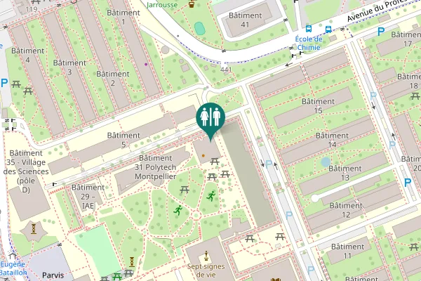 Map showing location of Avenue du Professeur Émile Jeanbrau 441 Toilet