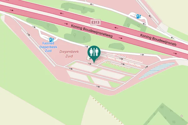 Map showing location of Koning Boudewijnsnelweg Toilet