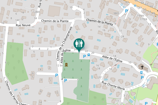 Map showing location of Allée de l'Église 24 Toilet