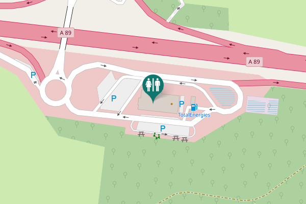Map showing location of Orléat Toilet