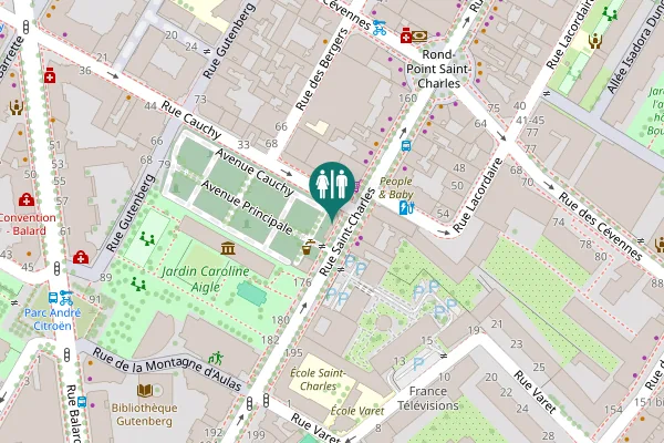 Map showing location of Avenue Saint-Charles Toilet