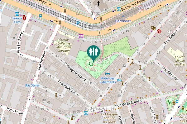 Map showing location of Rue Eugène Atget Toilet