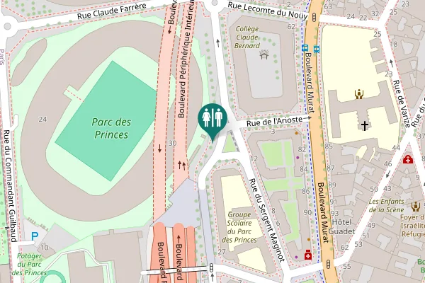 Map showing location of Rue du Commandant Guilbaud 24 Toilet