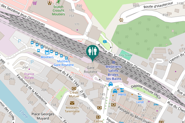 Map showing location of Place de la Gare 134 Toilet