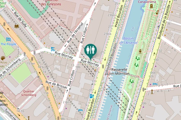 Map showing location of Rue Mornay 1 Toilet