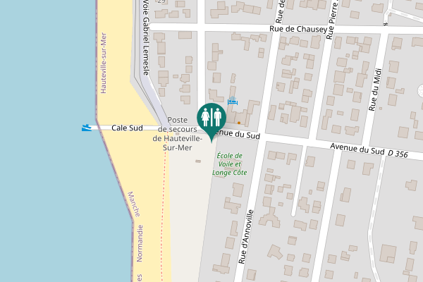 Map showing location of Avenue du Sud Toilet