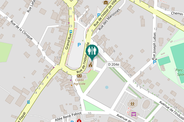 Map showing location of Place du Champ de Foire 1 Toilet