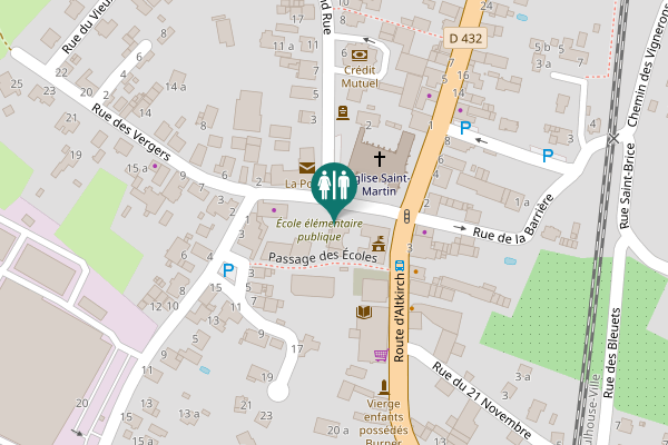 Map showing location of Place du Général de Gaulle Toilet