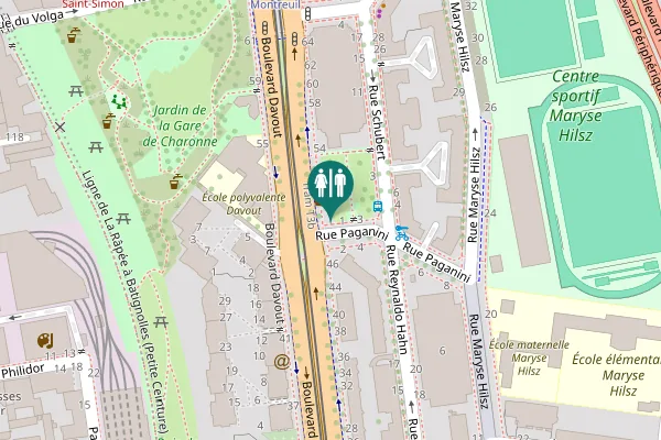 Map showing location of Rue Paganini 1 Toilet