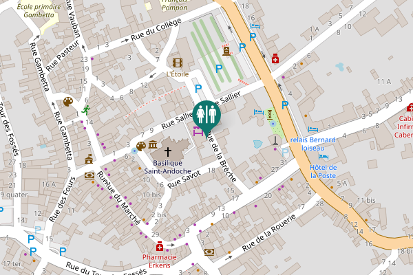 Map showing location of Rue de la Brèche 1 Toilet