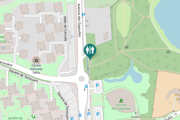Map showing location of Avenue des Gayeulles Toilet