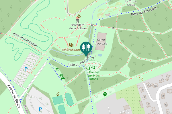 Map showing location of Piste du Bourgailh Toilet