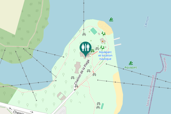Map showing location of Chemin de la Plage Toilet