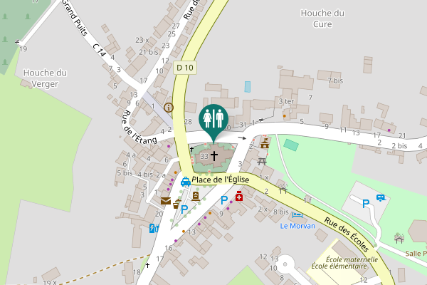 Map showing location of Place de l'Église 29 Toilet