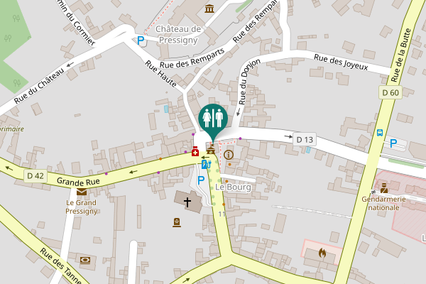 Map showing location of Place des Halles Toilet