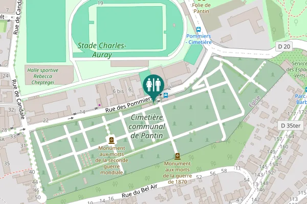 Map showing location of Rue des Pommiers 4 Toilet