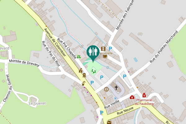 Map showing location of Rue Pré Chapelle Toilet