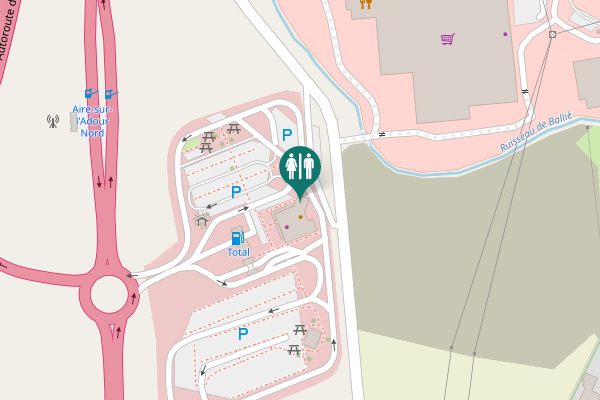 Map showing location of Aire-sur-l'Adour Toilet