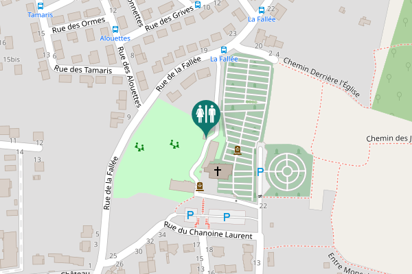 Map showing location of Rue de la Fallée 12 Toilet