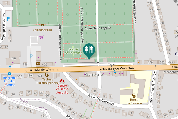 Map showing location of Allée extérieure gauche Toilet