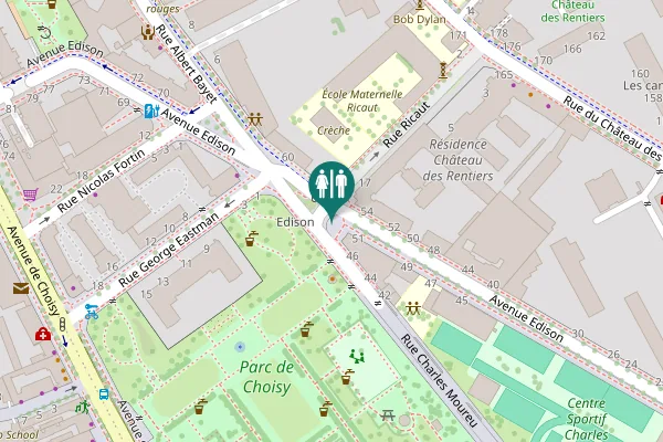 Map showing location of Avenue Edison Toilet
