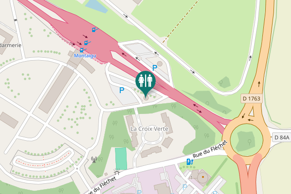 Map showing location of Rue du Fléchet 1 Toilet