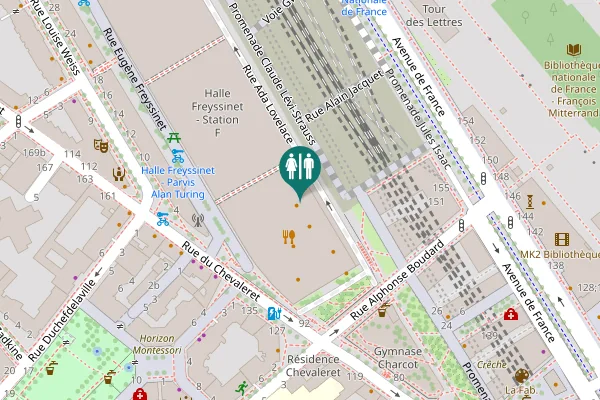Map showing location of Parvis Alan Turing 5 Toilet