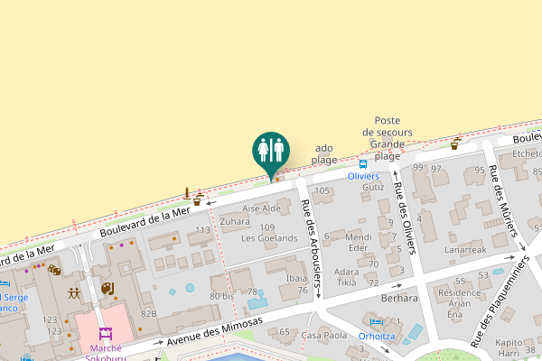 Map showing location of Itsasbazterreko bidexkako ibilaldia Toilet